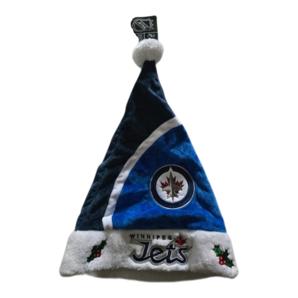 Winnipeg Jets Logo Colorblock Santa Hat NHL Hockey (Forever Collectibles)